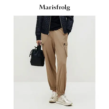 【松弛裤装】玛丝菲尔春季户外美式复古直筒束脚工装裤女商品大图