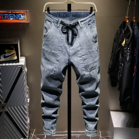 春夏季款休闲长裤男宽松韩版哈伦工装裤束脚潮牌运动裤子男士潮流商品大图