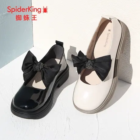 SPIDER KING/蜘蛛王玛丽珍鞋漆皮2023春季商场新款晚晚鞋女蝴蝶结商品大图