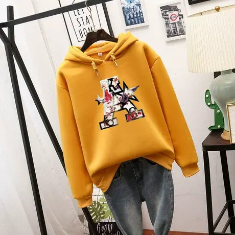 加绒卫衣女秋冬2023年新款韩版宽松洋气女士时尚加厚爆款外套ins图片