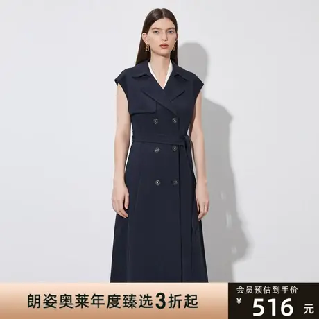 LANCY/悦朗姿女夏季新款大翻领印花无袖连衣裙子女士商场同款图片