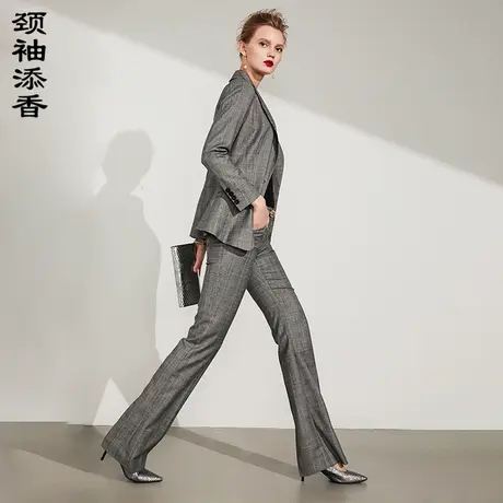 颈袖添香2024春季新款职业套裤女装气质OL时尚修身商务羊毛套装女图片