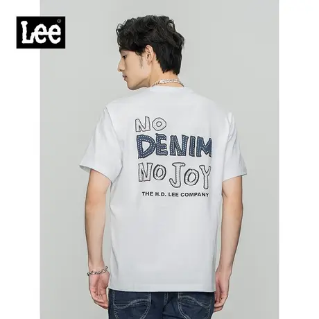 Lee商场同款22春季新品舒适版多色印花圆领男短袖T恤LMT0015854DR图片
