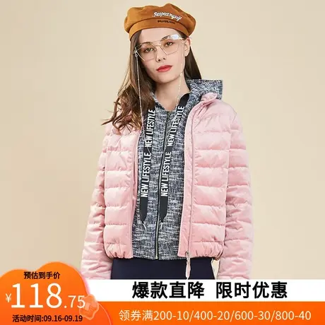 艾格冬季女装时尚百搭休闲修身舒适保暖棉服Y64图片