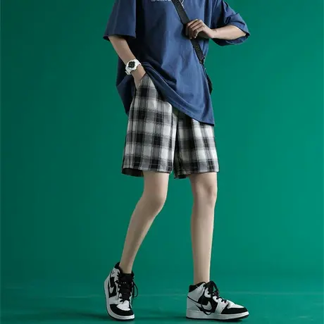 运动短裤女夏季宽松直筒港味显瘦休闲ins潮阔腿中裤子5黑色五分裤商品大图