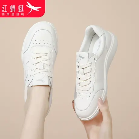 红蜻蜓女鞋夏季新款鞋子软底休闲运动女小白鞋旅游阿甘鞋真皮单鞋图片