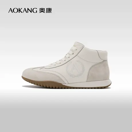奥康女鞋 春秋季时尚百搭高帮运动休闲鞋青年潮流舒适系带阿甘鞋图片