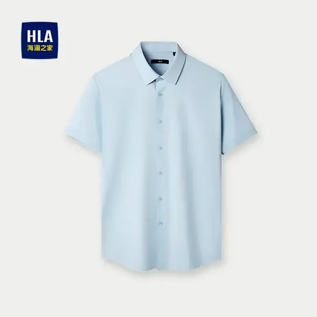 HLA/海澜之家时尚条纹短袖衬衫25夏季新款舒适弹力透气简约上衣男图片