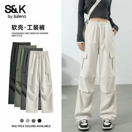 班尼路S&K系列工装裤女2025秋季新款户外防风防水软壳冲锋伞兵裤Q商品大图