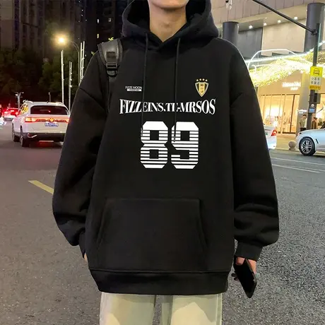 卫衣男春秋季2025新款休闲宽松纯棉帽衫美式宽松上衣ins大码外套商品大图