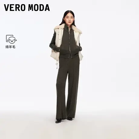 Vero Moda休闲裤2025秋季新款含绵羊毛立体捏褶针织裤32537V002图片