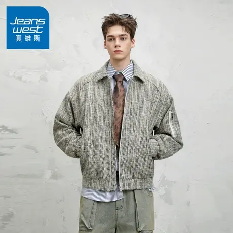 N5真维斯外套男2025新款秋季美式潮牌复古宽松上衣男士春秋装夹克商品大图