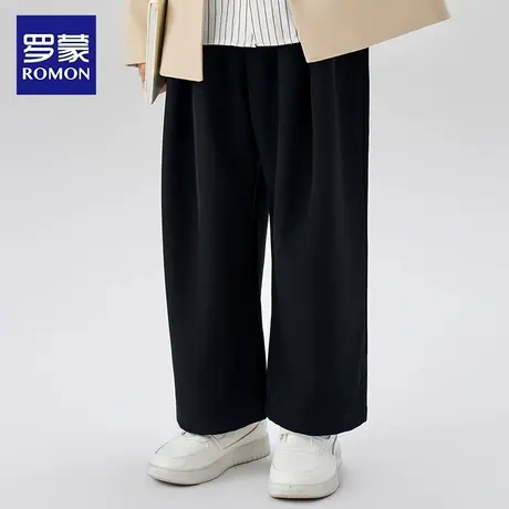 罗蒙男童休闲西裤黑色宽松儿童直筒裤子校园演出长裤钢琴西装裤商品大图