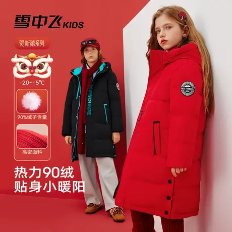 雪中飞kids儿童羽绒服男童冬季新款女童中大童装加厚保暖长款外套商品大图