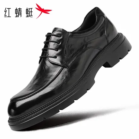 红蜻蜓男鞋秋冬新款鞋子男士防水厚底休闲商务正装皮鞋男真皮牛皮商品大图