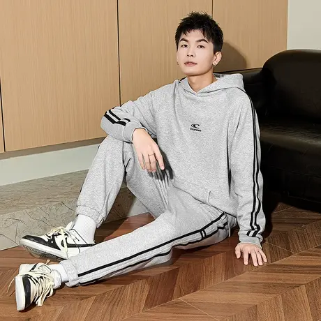 唐狮春秋季款套装男生休闲运动户外连帽卫衣学院风外套青少年潮TD图片