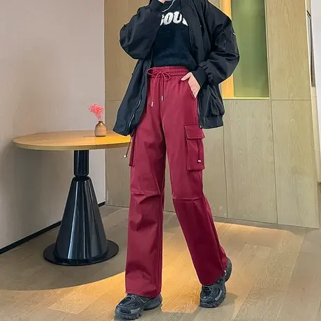 工装羽绒裤女外穿冬季2023新款高腰白鸭绒防寒轻薄轻量化休闲棉裤图片