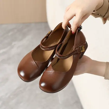 2025新款平底大码女皮鞋41一43真皮凉鞋春外穿时尚一鞋两穿凉拖鞋图片