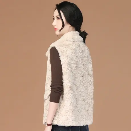 韩潮袭人小香风羊羔毛马甲女2023冬装新款马夹背心坎肩加厚短外套图片
