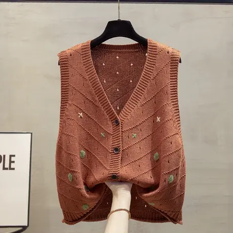 v领针织开衫马甲背心女2025春秋新款宽松外穿马夹外搭毛衣坎肩潮商品大图