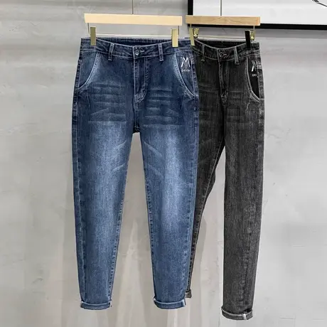 男士牛仔裤春秋季2023新款潮牌修身韩版潮流长裤直筒裤子男秋冬款图片