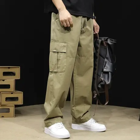 直筒休闲裤男春季2024新款潮牌大码多袋男士工装裤子百搭春秋男裤商品大图