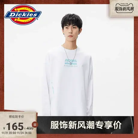 Dickies商场同款秋冬工装灵感宽松全棉印花长袖T恤 休闲上衣商品大图