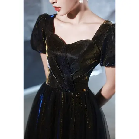 黑色晚礼服裙女宴会2023新款气质轻奢小众高端年会名媛设计高级感图片