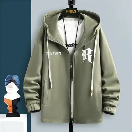 连帽夹克男2023秋冬新款连帽休闲运动TFBOY外套潮牌百搭潮流上衣商品大图