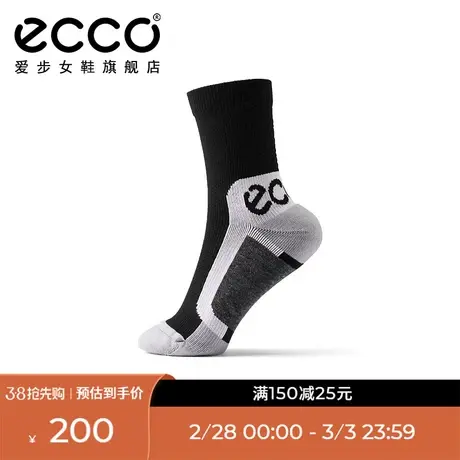 ECCO爱步袜子女 商务休闲袜中筒袜中帮袜拼色柔软保暖 9085541商品大图