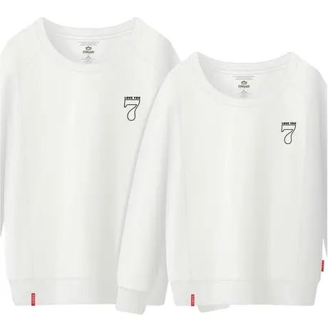 Ohlyah品牌卫衣宽松休闲男女百搭情侣装春秋数字英文7印花圆领潮商品大图