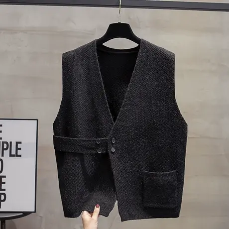 v领针织开衫马甲背心女2023秋装新款宽松外穿马夹外搭毛衣坎肩潮商品大图