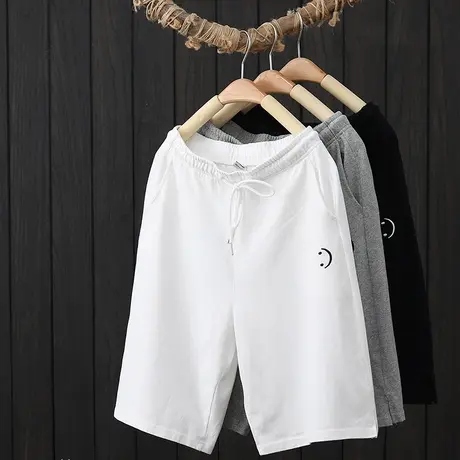 灰色运动短裤夏季新款女裤宽松显瘦棉质阔腿休闲裤外穿夏天五分裤商品大图