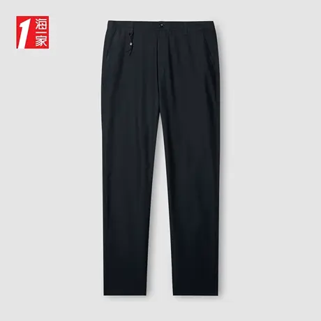 海一家简约基础长裤2023夏季新款舒适高腰宽松中年男士休闲裤商品大图