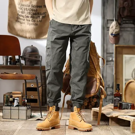 Modi Nick/摩帝尼克男士休闲裤宽松纯棉潮流薄款运动裤子裤子男款商品大图