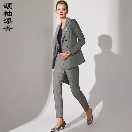 颈袖添香2022秋新款职业套装女裤时尚气质英伦风高端商务正装图片