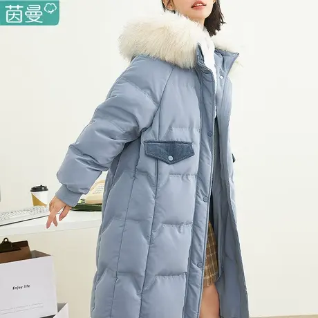 茵曼女装官方旗舰店长款羽绒服2023年新款冬季加厚面包服棉服外套图片