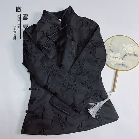 傲雪屋冬季修身保暖长袖日常高端旗袍上衣改良中国风盘扣唐装女商品大图