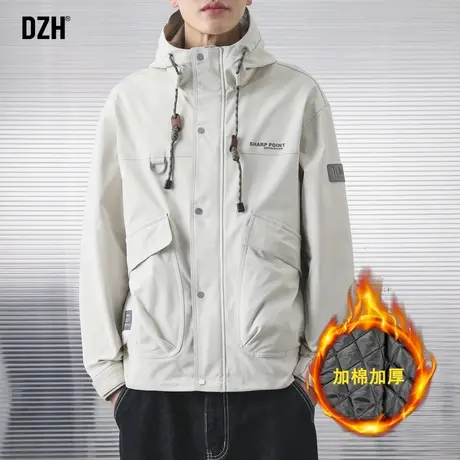 男士休闲工装夹棉外套男冬季加厚防风冲锋衣保暖棉服潮牌棉衣夹克商品大图