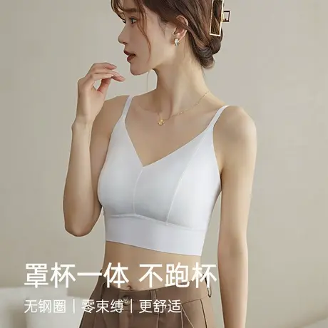 冰丝美背防走光内衣外穿内搭打底文胸抹胸一体式吊带背心女带胸垫商品大图