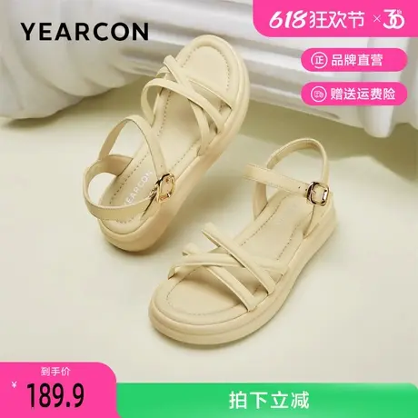意尔康凉鞋女2025夏季新款休闲仙女风女鞋舒适软底罗马沙滩鞋女款商品大图
