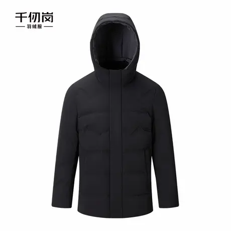 千仞岗冬季短款羽绒服连帽商务送爸爸加厚保暖白鸭绒中年男士外衣商品大图