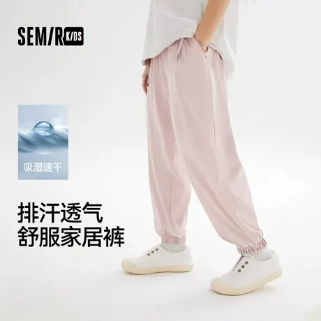 【舒服裤】森马儿童长裤速干蝴蝶结纯色休闲裤夏季女童束脚防蚊裤商品大图