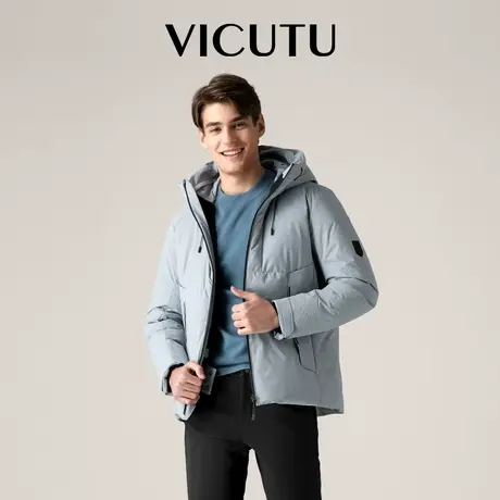 【大白鹅】VICUTU威可多羽绒服男冬季户外滑雪短款鹅绒服商品大图