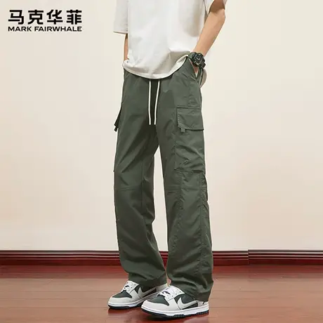 马克华菲工装裤男秋季2025新款美式宽松休闲伞兵裤男生运动裤子X商品大图