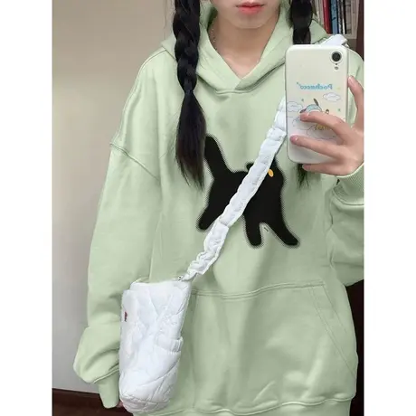 洋气减龄连帽卫衣女初秋2023新款宽松显瘦薄款学生上衣外套百搭商品大图