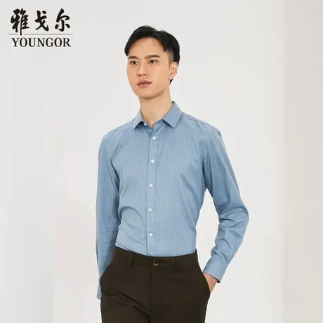 雅戈尔奥莱 商场同款男士长袖衬衫秋冬新款官方商务休闲免烫衬衫商品大图