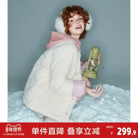 唐狮2026秋冬款女士羽绒服短款羽绒女圆领绗线短款羽绒服高级感图片