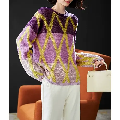 宝诗黎【新品价288元】圆领宽松慵懒羊毛衫UT6056图片