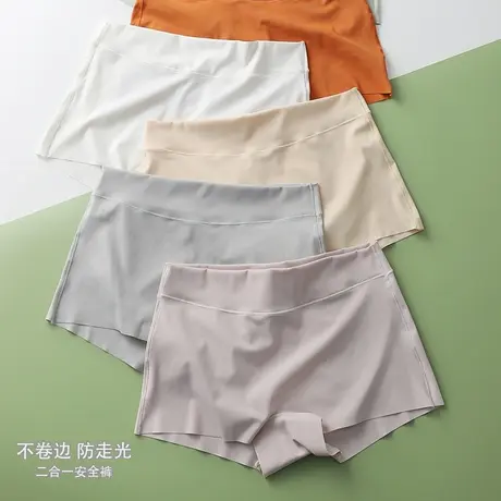 无痕冰丝安全裤女夏防走光不卷边内裤二合一纯棉裆超短打底裤薄款商品大图